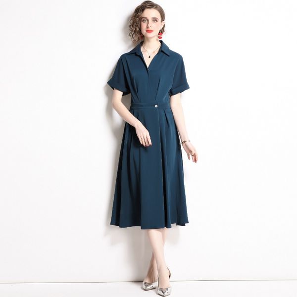 2023 summer new item european station boutique women's large swing skirt short sleeve lapel collar temperament small dress solid color, Black;gray
2023 summer new item european station boutique women's large swing skirt short sleeve lapel collar temperament small dress solid color, Black;gray