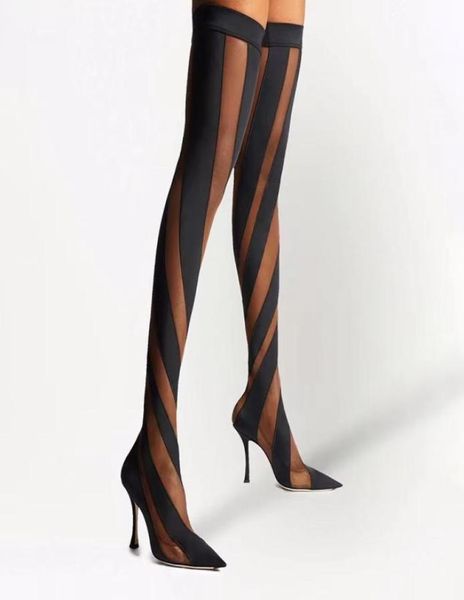 women over the knee elastic boots mesh embroidery spring autumn lace stiletto heel high long boots6571501, Black
women over the knee elastic boots mesh embroidery spring autumn lace stiletto heel high long boots6571501, Black