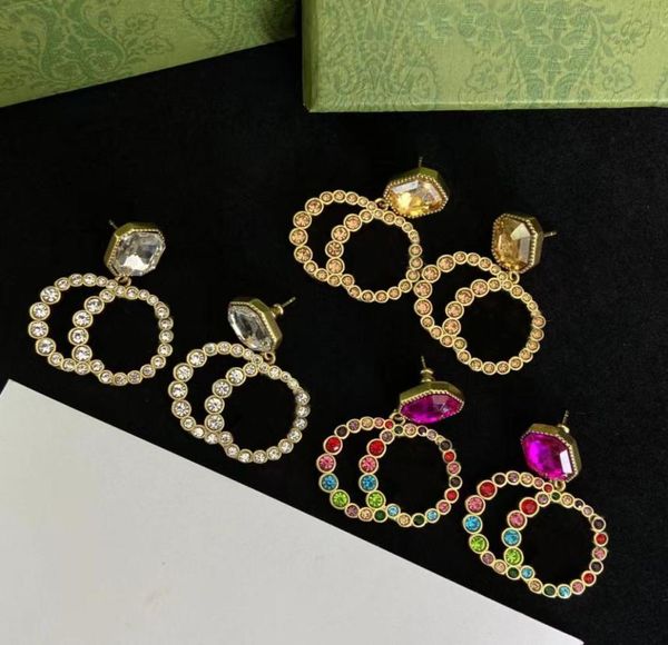 new 2022 crystal colored gemstones double letter charm earrings aretes women039s luxury designer earrings with box5620258, Golden
new 2022 crystal colored gemstones double letter charm earrings aretes women039s luxury designer earrings with box5620258, Golden