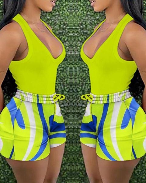 dress summer women two pieces set 2023 new femme casual solid sleeveless tank & all over print drawstring shorts set lady clothing, White
dress summer women two pieces set 2023 new femme casual solid sleeveless tank & all over print drawstring shorts set lady clothing, White