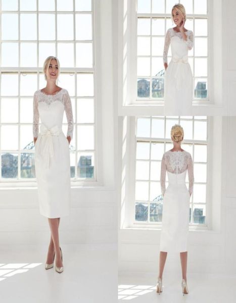 modern sheath house of mooshki wedding dresses jewel neck long sleeve satin tulle applique bow wedding gowns tea length robe de ma8058210, White
modern sheath house of mooshki wedding dresses jewel neck long sleeve satin tulle applique bow wedding gowns tea length robe de ma8058210, White