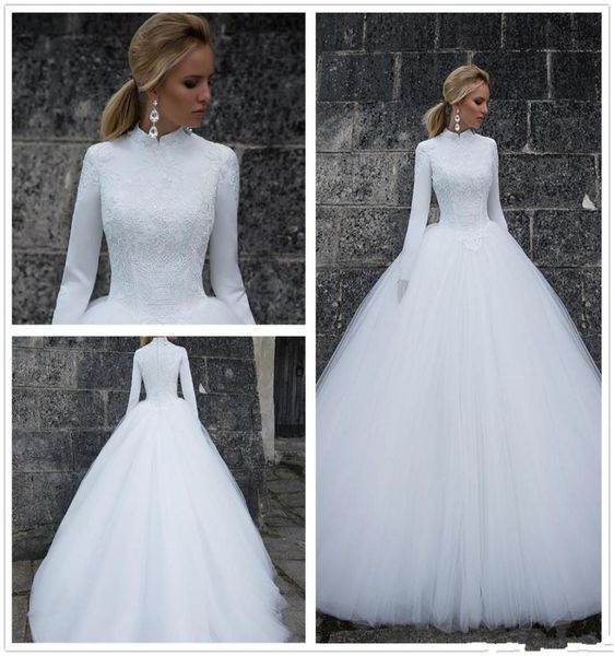2019 new high neck long sleeves lace a line muslim wedding dresses satin empire lace applique zipper tulle winter wedding bridal g4662783, White
2019 new high neck long sleeves lace a line muslim wedding dresses satin empire lace applique zipper tulle winter wedding bridal g4662783, White