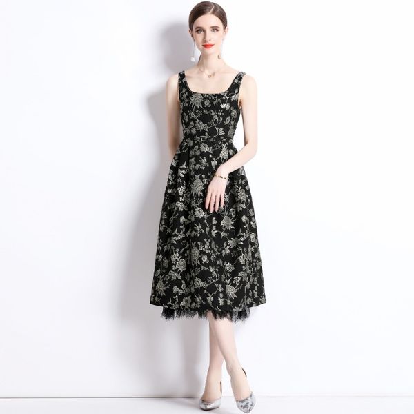 2023 summer new item european station fashion women's large sleeveless hempen wind jacquard dress, Black;gray
2023 summer new item european station fashion women's large sleeveless hempen wind jacquard dress, Black;gray