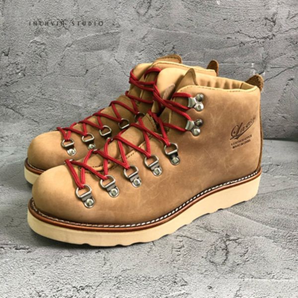 men work boots genuine flock leather retro outdoor ankle boots lace up men casual shoes e50, Black
men work boots genuine flock leather retro outdoor ankle boots lace up men casual shoes e50, Black