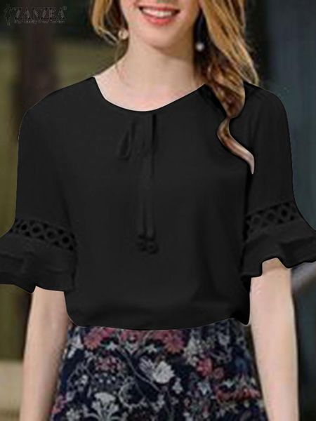 t-shirt zanzea casual elegant holiday women ruffled blouse crew neck short sleeve lace patchwork laceup double layer shirt 2023, White
t-shirt zanzea casual elegant holiday women ruffled blouse crew neck short sleeve lace patchwork laceup double layer shirt 2023, White