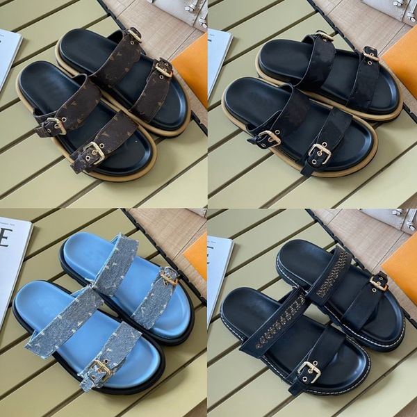 designer leather sandals women slippers flat mules cool effortlessly stylish slides 2 straps with adjusted gold buckles summer slipper with, Black
designer leather sandals women slippers flat mules cool effortlessly stylish slides 2 straps with adjusted gold buckles summer slipper with, Black
