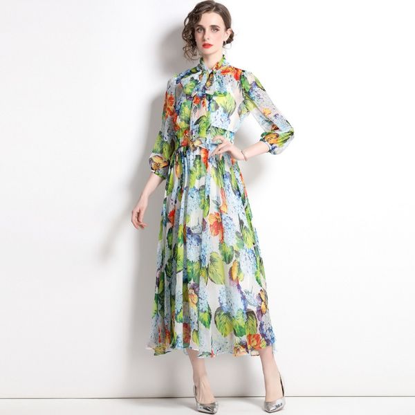 2023 spring new item european station fashion women's big sleeve flowing tie print dress e057, Black;gray
2023 spring new item european station fashion women's big sleeve flowing tie print dress e057, Black;gray
