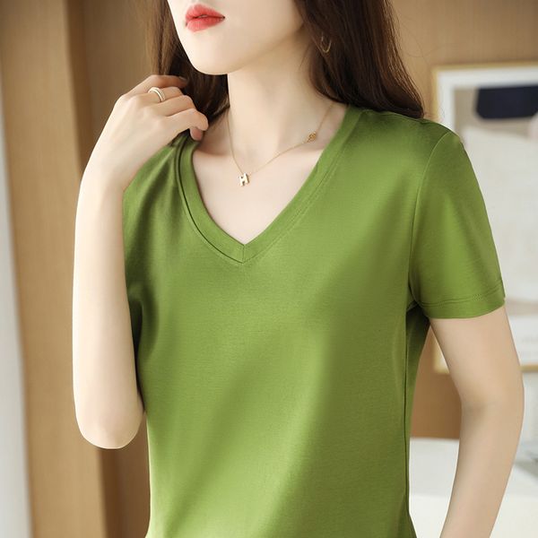 Designer Casual Versatile Solid Color Cute Chicken Heart Collar Top Combed Cotton T-shirt Short Sleeved T-shirt Women V-neck Summer Women's Clothing, Black
Designer Casual Versatile Solid Color Cute Chicken Heart Collar Top Combed Cotton T-shirt Short Sleeved T-shirt Women V-neck Summer Women's Clothing, Black