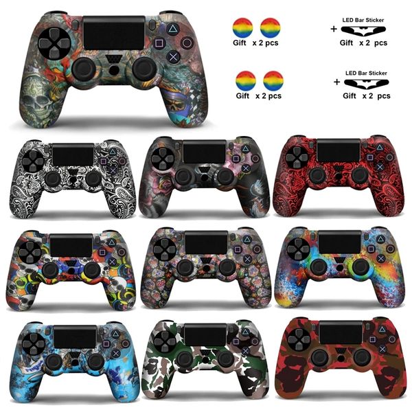 Image of For Sony PS4 Controller Silicone Case Cover For PS4 Gamepads joystick with 2 thumbsticks Thumb Grips Joystick Caps