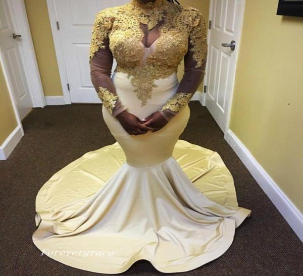 high neck ivory and gold mermaid long sleeve prom dress black girls african formal evening party gown custom made plus size7887394
high neck ivory and gold mermaid long sleeve prom dress black girls african formal evening party gown custom made plus size7887394