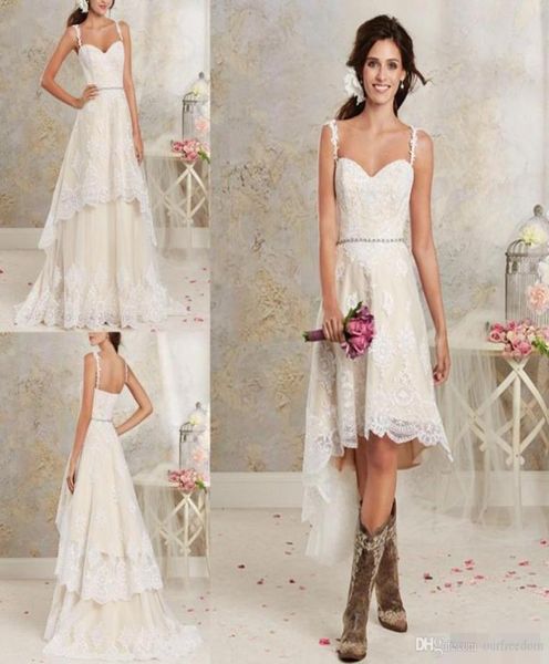 two pieces wedding dresses spaghetti lace a line bridal gowns with hilo short detachable skirt country bohemian wedding gown4491619, White
two pieces wedding dresses spaghetti lace a line bridal gowns with hilo short detachable skirt country bohemian wedding gown4491619, White