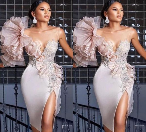 2021 short cocktail dresses blush pink lace appliques beaded flowers side split satin knee length party gowns homecoming prom7762279, Black
2021 short cocktail dresses blush pink lace appliques beaded flowers side split satin knee length party gowns homecoming prom7762279, Black