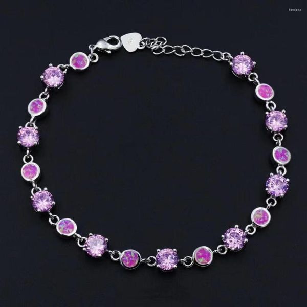 charm bracelets jlb260 design sweet style round fire opal pink zircon fine jewelry for women gift, Golden;silver
charm bracelets jlb260 design sweet style round fire opal pink zircon fine jewelry for women gift, Golden;silver