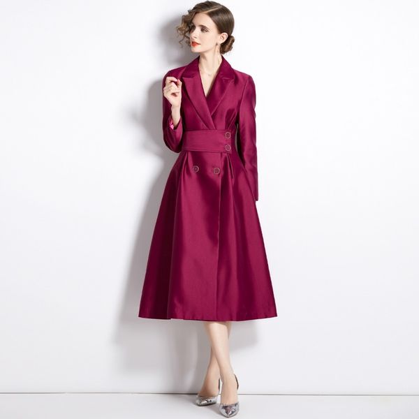 2023 spring new item european station big brand women's a-line skirt long sleeve suit collar hepburn style coat dress, Black;gray
2023 spring new item european station big brand women's a-line skirt long sleeve suit collar hepburn style coat dress, Black;gray