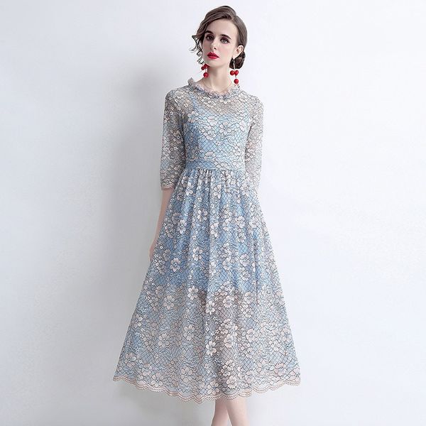 european fashion women's big sleeve hook and hollow lace dress - summer casual floral print, crew neck, a-line, blue (sizes s-xxxl) | 2, Black;gray
european fashion women's big sleeve hook and hollow lace dress - summer casual floral print, crew neck, a-line, blue (sizes s-xxxl) | 2, Black;gray