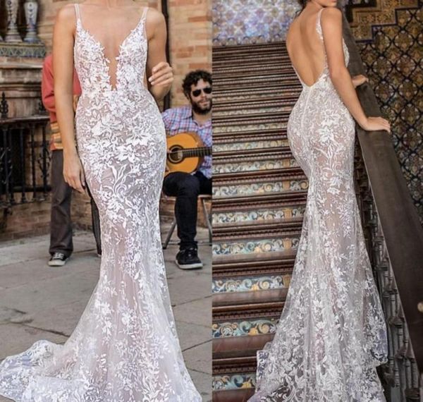 berta vintage mermaid wedding dresses spaghetti backless bridal gowns sweep train illusion beach wedding dress 28589257407, White
berta vintage mermaid wedding dresses spaghetti backless bridal gowns sweep train illusion beach wedding dress 28589257407, White
