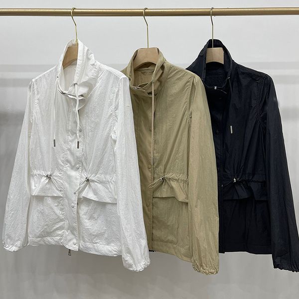 designer trench coats embroidery badge wrapped waist slim fit lightweight sun protection loose breathable sun protection coat jacket, Tan;black
designer trench coats embroidery badge wrapped waist slim fit lightweight sun protection loose breathable sun protection coat jacket, Tan;black