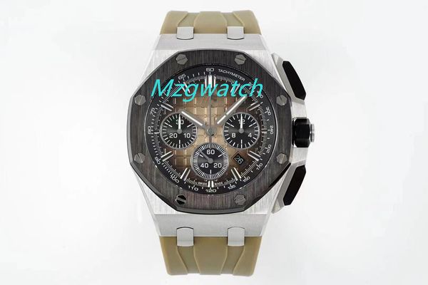 apf 26420 men's watch timing function mechanical 4401 movement natural rubber belt diameter 43mm sapphire crystal glass watch mirror, Slivery;golden 
apf 26420 men's watch timing function mechanical 4401 movement natural rubber belt diameter 43mm sapphire crystal glass watch mirror, Slivery;golden