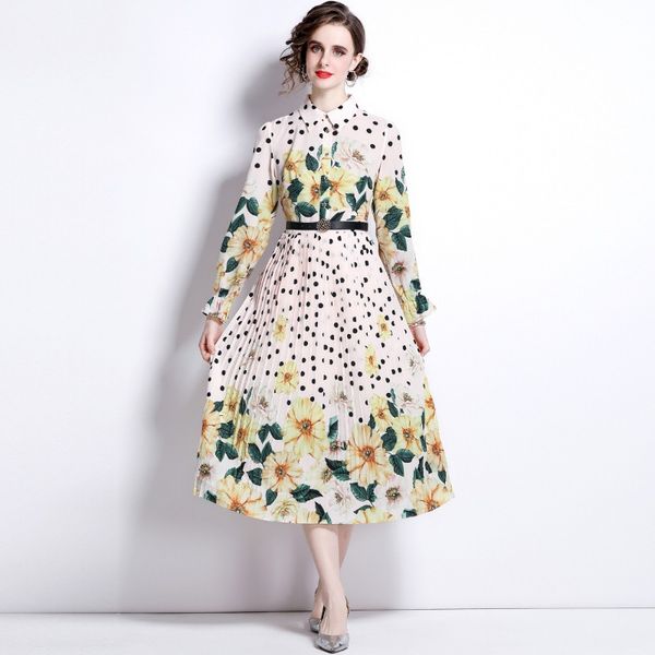 2023 spring new item european station fashion women pleated dress long sleeve lapel single-breasted print dress e053, Black;gray
2023 spring new item european station fashion women pleated dress long sleeve lapel single-breasted print dress e053, Black;gray