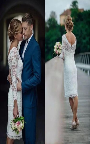 modern 2019 long sleeve short wedding dresses scoop neck sheath knee length lace bridal gowns reception dress4339993, White
modern 2019 long sleeve short wedding dresses scoop neck sheath knee length lace bridal gowns reception dress4339993, White