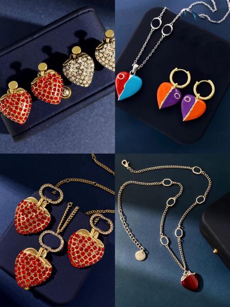 luxury fashion double letter pendant necklaces designer jewelry strawberry necklace womens chain necklace earring, Silver
luxury fashion double letter pendant necklaces designer jewelry strawberry necklace womens chain necklace earring, Silver
