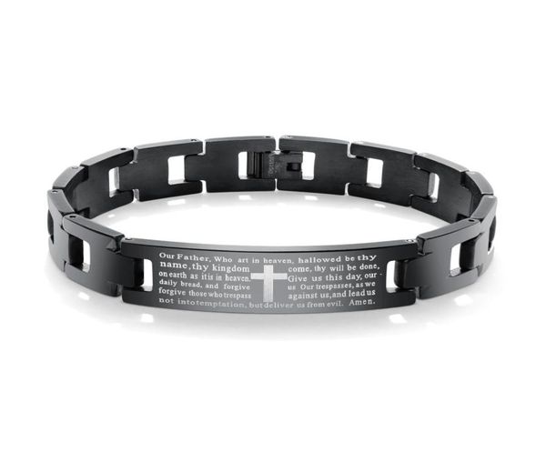 men039s black biker heavy chain lord039s prayer cross bracelet in stainless steel6102873, Golden;silver
men039s black biker heavy chain lord039s prayer cross bracelet in stainless steel6102873, Golden;silver