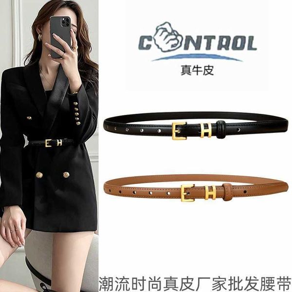 belts suspenders women's h letter genuine leather simple versatile fashion accessories dress jeans suit thin belt, Black;brown
belts suspenders women's h letter genuine leather simple versatile fashion accessories dress jeans suit thin belt, Black;brown