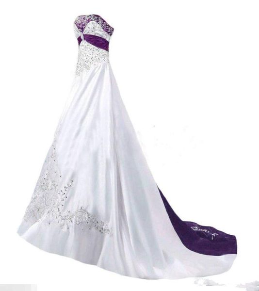 real image new elegant wedding dresses 2020 a line strapless beaded embroidery white purple vintage bridal gown custom made high q9793931
real image new elegant wedding dresses 2020 a line strapless beaded embroidery white purple vintage bridal gown custom made high q9793931