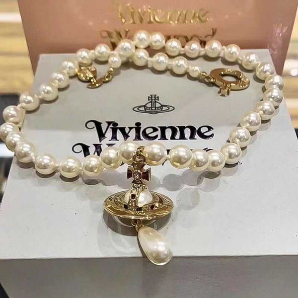 western empress dowager vivian classic 3d saturn water drop pearl necklace female and luxury planet collar chain tide, Silver
western empress dowager vivian classic 3d saturn water drop pearl necklace female and luxury planet collar chain tide, Silver