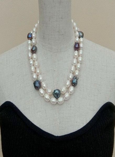hand knotted 2 rows cultured black white keshi pearl rice pearl necklace women jewelry 1819inch6207648, Silver
hand knotted 2 rows cultured black white keshi pearl rice pearl necklace women jewelry 1819inch6207648, Silver