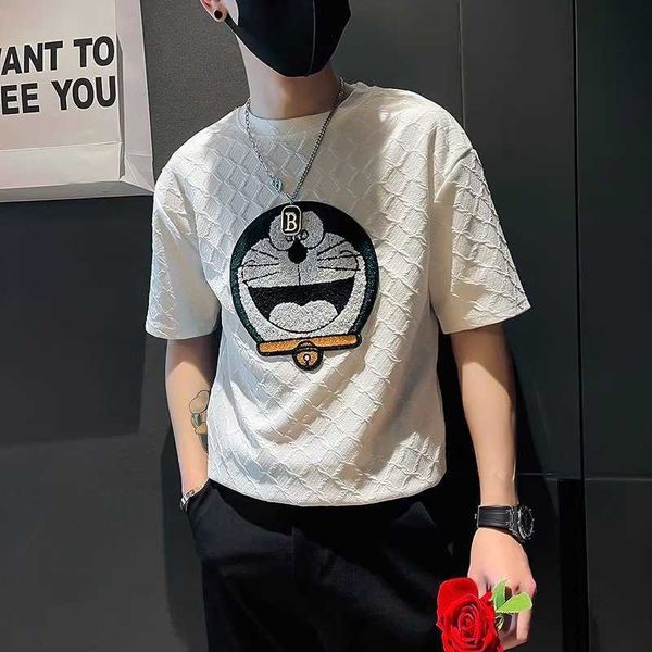trendy brand short sleeved men's high-end summer thin round neck t-shirt with high-end design, half sleeved coffee color fashion t-shir, White;black
trendy brand short sleeved men's high-end summer thin round neck t-shirt with high-end design, half sleeved coffee color fashion t-shir, White;black