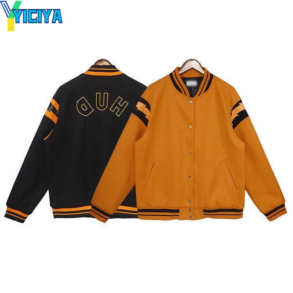 yiciya american men rhude lightning sticker loose skin splice button woolen jacket, Black;brown
yiciya american men rhude lightning sticker loose skin splice button woolen jacket, Black;brown