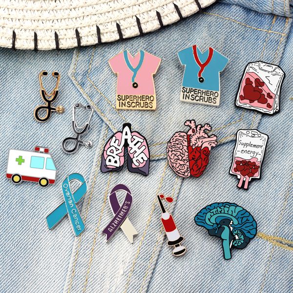 medical brooch for doctor nurse stethoscope t-shirts enamel pins heart brain lung blood bag injector badge ambulance pin jewelry, Gray
medical brooch for doctor nurse stethoscope t-shirts enamel pins heart brain lung blood bag injector badge ambulance pin jewelry, Gray