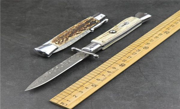 new outdoor camp mafia damascus steel staghorn handle automatic folding blade edge edc tactical hunting folding knife pocket knife2448596
new outdoor camp mafia damascus steel staghorn handle automatic folding blade edge edc tactical hunting folding knife pocket knife2448596