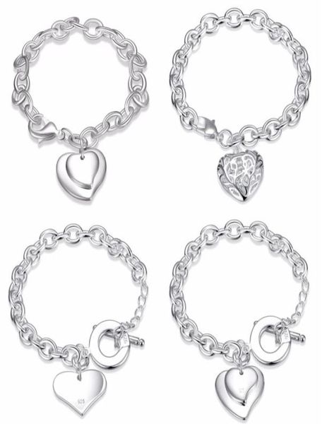 whole mixed order 925 sterling silver plated heart pendant charm bracelet bangles fashion party jewelry valentine039s day9344110, Golden;silver
whole mixed order 925 sterling silver plated heart pendant charm bracelet bangles fashion party jewelry valentine039s day9344110, Golden;silver