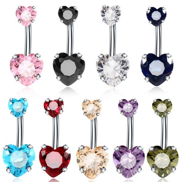 crystal heart belly button rings navel piercing stainless steel bar ombligo belly stud barbell for women body jewelry, Silver
crystal heart belly button rings navel piercing stainless steel bar ombligo belly stud barbell for women body jewelry, Silver