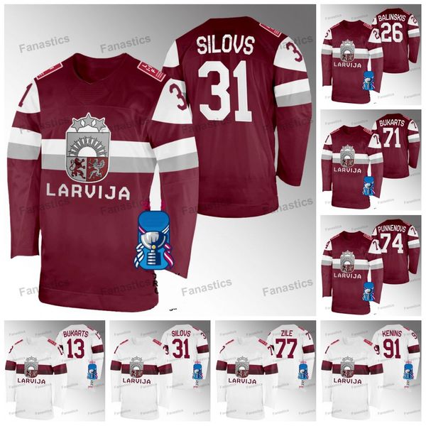 31 arturs silovs latvia hockey 2023 iihf world championship white away jersey home karlis cukste rihards bukarts kaspars daugavins martins d, Black;red
31 arturs silovs latvia hockey 2023 iihf world championship white away jersey home karlis cukste rihards bukarts kaspars daugavins martins d, Black;red