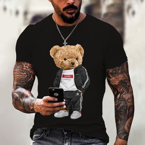 designer men's t-shirt summer short sleeved european and american 3d bear t-shirt men's casual wear large s-6xl, White;black
designer men's t-shirt summer short sleeved european and american 3d bear t-shirt men's casual wear large s-6xl, White;black