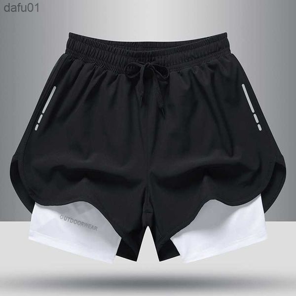men's shorts 2022 fashion mens lined sports shorts professional running training quick-drying durable mid-waist five-point pants l23052, White;black
men's shorts 2022 fashion mens lined sports shorts professional running training quick-drying durable mid-waist five-point pants l23052, White;black