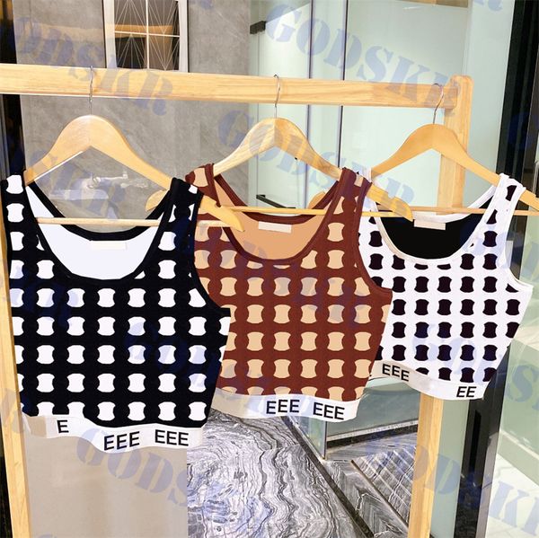 fashion jacquard tanks womens knitted vests letter logo cropped t shirt three colors, White
fashion jacquard tanks womens knitted vests letter logo cropped t shirt three colors, White