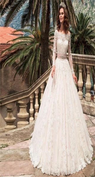 long sleeve lace applique beading sash wedding dresses turkey boat neck a line weding country western bridal gowns vestido de noiv4899559, White
long sleeve lace applique beading sash wedding dresses turkey boat neck a line weding country western bridal gowns vestido de noiv4899559, White