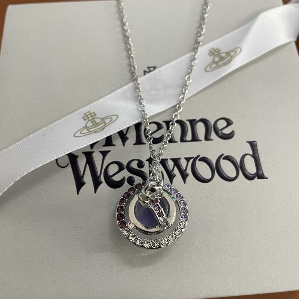 vivienne empress dowager of the west 3d saturn purple ball necklace women's classic ufo planet full diamond clavicle chain high edition, Silver
vivienne empress dowager of the west 3d saturn purple ball necklace women's classic ufo planet full diamond clavicle chain high edition, Silver