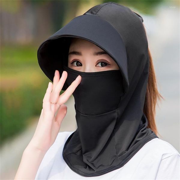 Image of Cycling Caps Breathable Mesh Unisex Sunscreen Headgear Hat High Elastic Quick-drying Fishing Face Cover Mask Colorful
