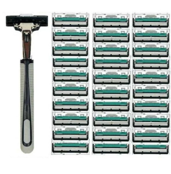 1 handle and 30pcs double layers blades manual razor men male body face shaving razor for standard beard shaver trimmer2523127
1 handle and 30pcs double layers blades manual razor men male body face shaving razor for standard beard shaver trimmer2523127