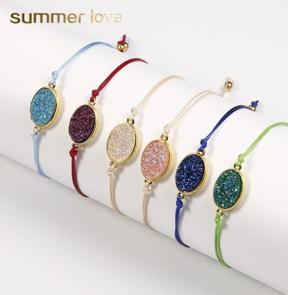 new fashion natural resin stone oval druzy pendant bracelet with thanks card colorful string braiding bracelets for men women jewe5657639, Golden;silver
new fashion natural resin stone oval druzy pendant bracelet with thanks card colorful string braiding bracelets for men women jewe5657639, Golden;silver