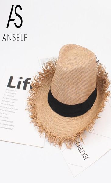 women straw caps 2020 new fashion summer sun hat fedora raw brim fringing adjustable summer hat beach holiday cap for lady girls1413163, Blue;gray
women straw caps 2020 new fashion summer sun hat fedora raw brim fringing adjustable summer hat beach holiday cap for lady girls1413163, Blue;gray