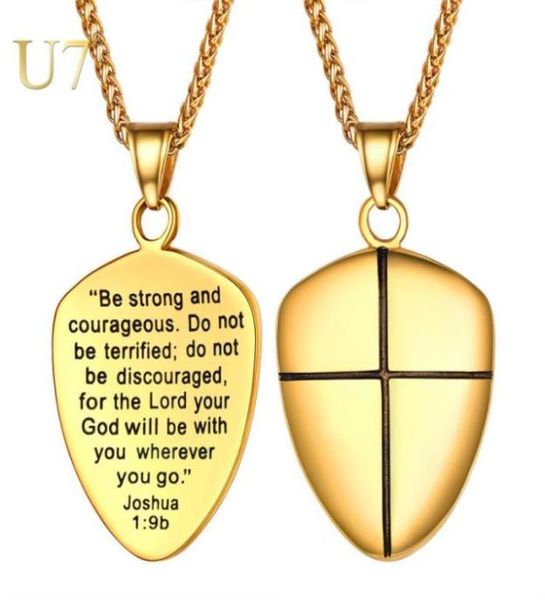 u7 necklace bible cross shield of faith stainless steel pendant chains goldblack color christmas gift jewelry necklaces p1138622451113271, Silver
u7 necklace bible cross shield of faith stainless steel pendant chains goldblack color christmas gift jewelry necklaces p1138622451113271, Silver