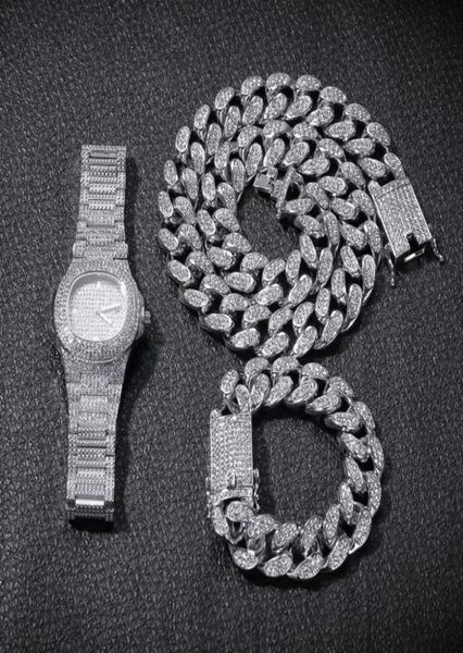 hip hop bling chains jewelry men necklace iced out diamond miami cuban chain rose gold silver watch necklaces bracelet set5580839
hip hop bling chains jewelry men necklace iced out diamond miami cuban chain rose gold silver watch necklaces bracelet set5580839
