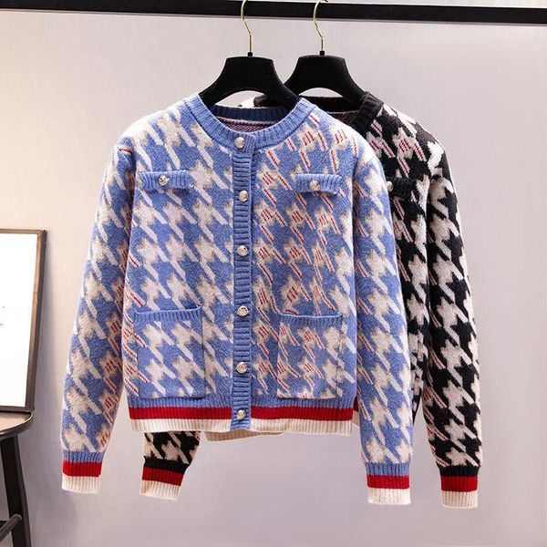sweaters knitted cardigan women's 2022spring autumn new houndstooth coat small fragrance style temperament jacket thin sweater female t, White;black
sweaters knitted cardigan women's 2022spring autumn new houndstooth coat small fragrance style temperament jacket thin sweater female t, White;black