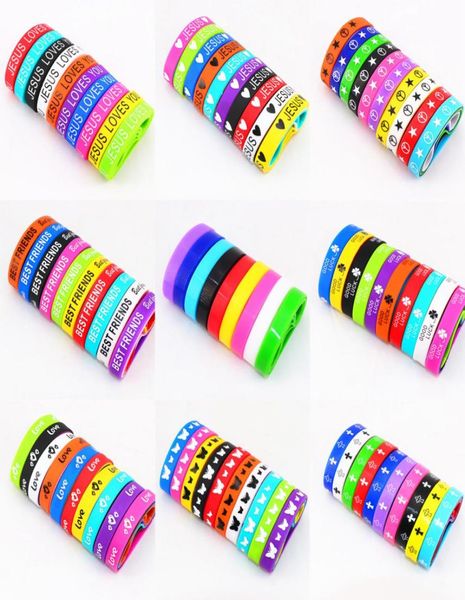 100pcslot jelly glow jesus cross peace butterfly love heart and grow in the dark cuff silicone bracelets for man women 17 style 9602796, Black
100pcslot jelly glow jesus cross peace butterfly love heart and grow in the dark cuff silicone bracelets for man women 17 style 9602796, Black
